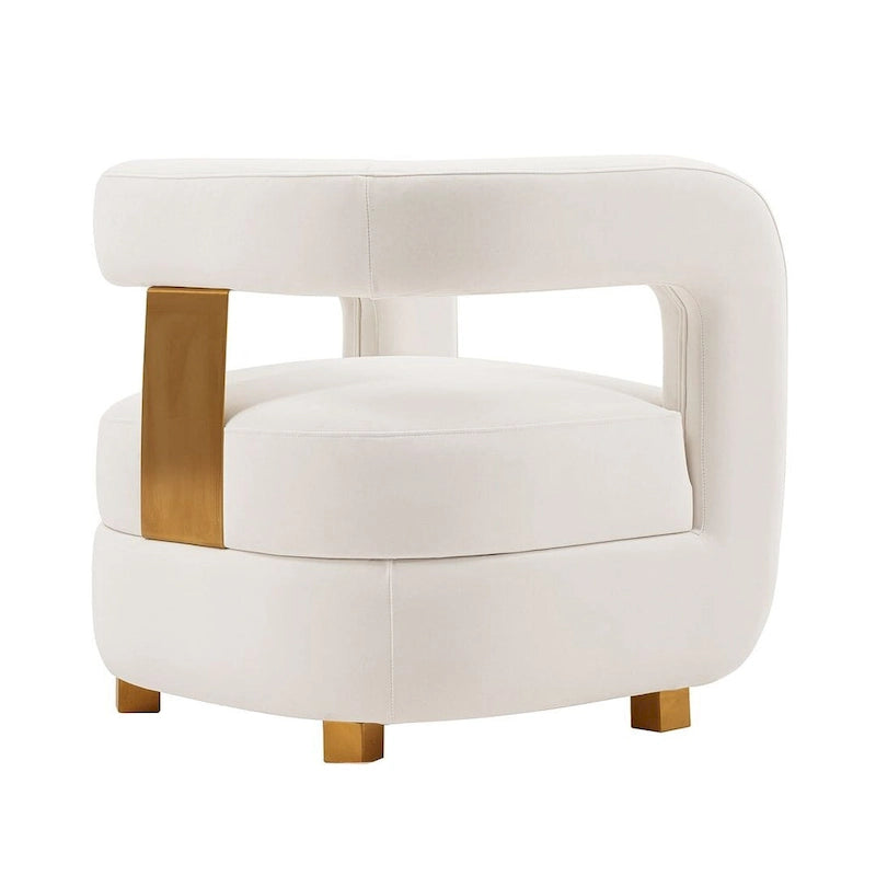 Fauteuil d'appoint moderne en velours Amirah