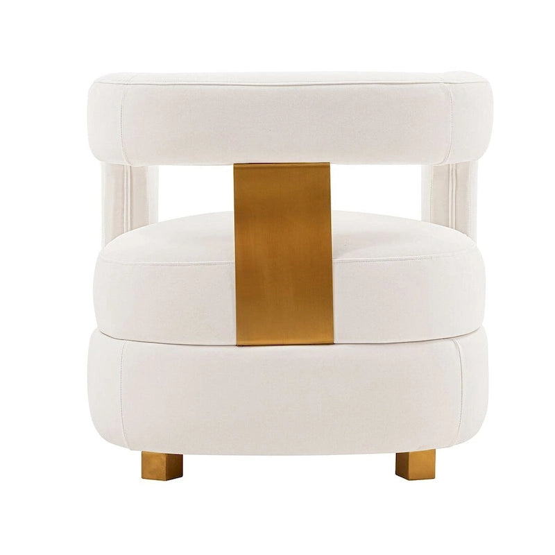 Fauteuil d'appoint moderne en velours Amirah