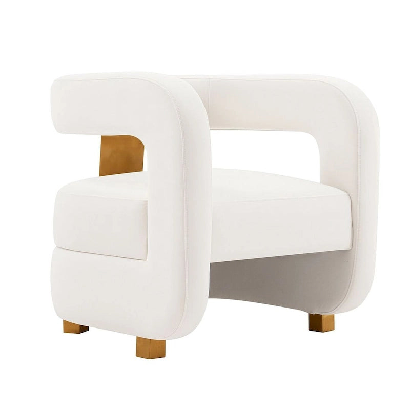 Fauteuil d'appoint moderne en velours Amirah