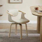 Fauteuil pivotant rembourré en bois