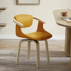 Fauteuil pivotant rembourré en bois