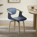 Fauteuil pivotant rembourré en bois