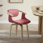 Fauteuil pivotant rembourré en bois