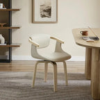 Fauteuil pivotant rembourré en bois