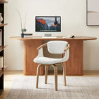 Fauteuil pivotant rembourré en bois