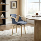 Fauteuil pivotant rembourré en bois