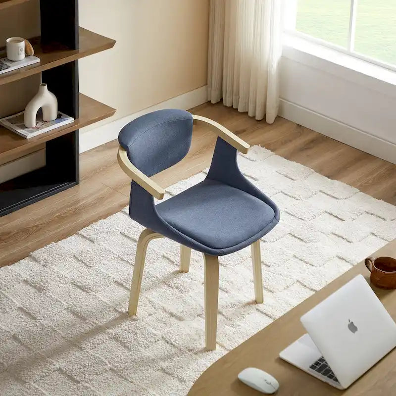 Fauteuil pivotant rembourré en bois