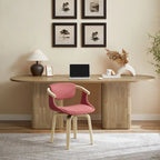 Fauteuil pivotant rembourré en bois