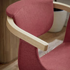 Fauteuil pivotant rembourré en bois