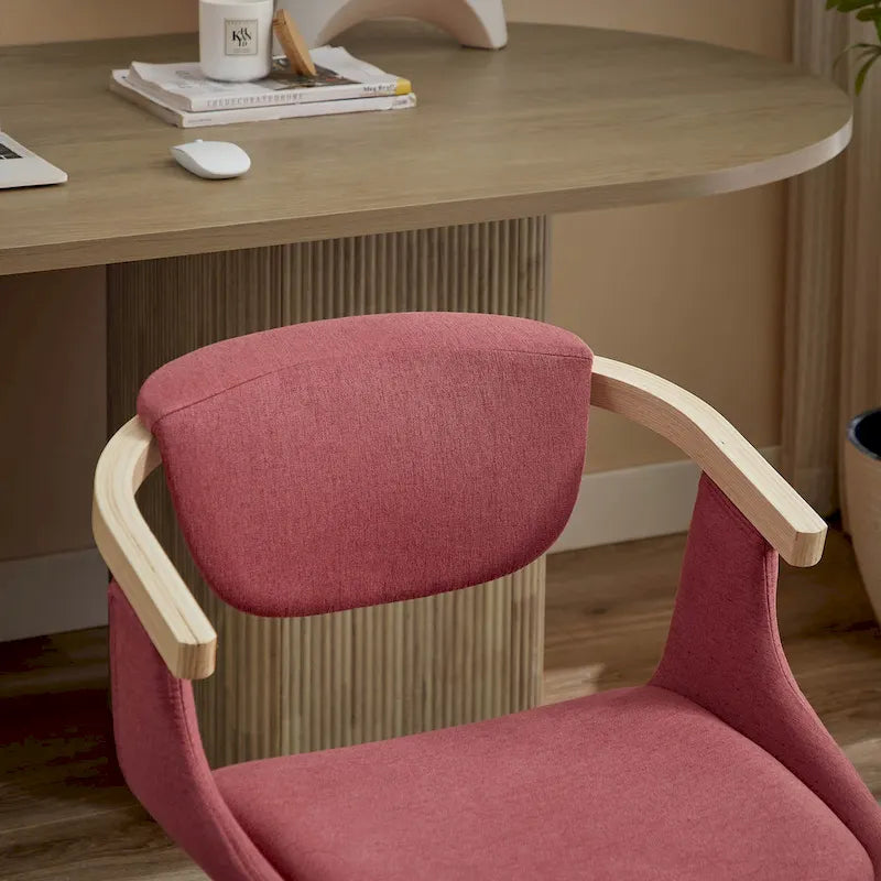 Fauteuil pivotant rembourré en bois