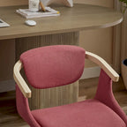 Fauteuil pivotant rembourré en bois