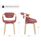 Fauteuil pivotant rembourré en bois