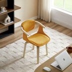 Fauteuil pivotant rembourré en bois