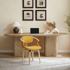 Fauteuil pivotant rembourré en bois