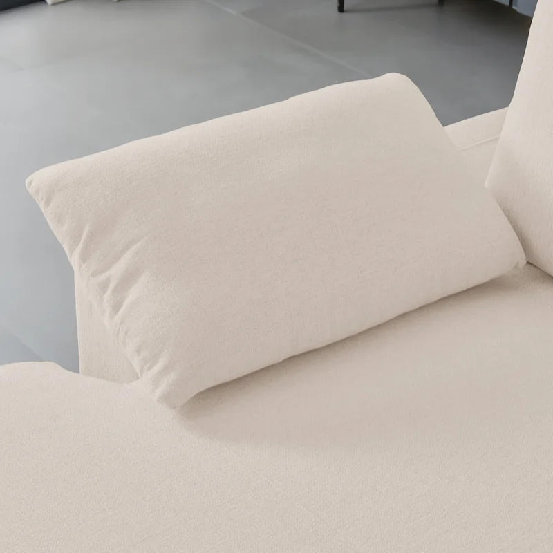 Canapé d'angle en tissu avec méridienne