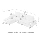 Canapé d'angle en tissu avec méridienne