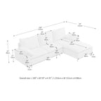 Canapé d'angle en tissu avec méridienne