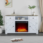 Meuble TV de ferme avec cheminée pour téléviseur jusqu'à 65 pouces - 60 po L x 33 po H x 15,5 po P