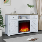 Meuble TV de ferme avec cheminée pour téléviseur jusqu'à 65 pouces - 60 po L x 33 po H x 15,5 po P