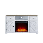 Meuble TV de ferme avec cheminée pour téléviseur jusqu'à 65 pouces - 60 po L x 33 po H x 15,5 po P