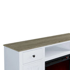 Meuble TV de ferme avec cheminée pour téléviseur jusqu'à 65 pouces - 60 po L x 33 po H x 15,5 po P
