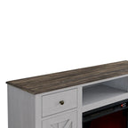 Meuble TV de ferme avec cheminée pour téléviseur jusqu'à 65 pouces - 60 po L x 33 po H x 15,5 po P