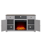 Meuble TV de ferme avec cheminée pour téléviseur jusqu'à 65 pouces - 60 po L x 33 po H x 15,5 po P