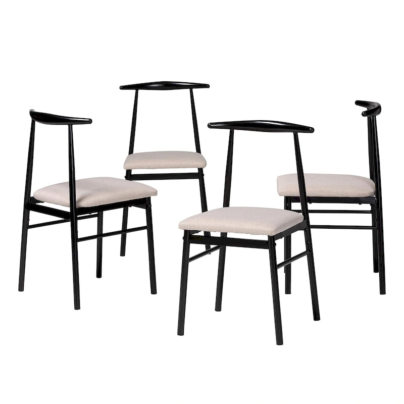 Chaise de salle à manger Arnold moderne en tissu et métal