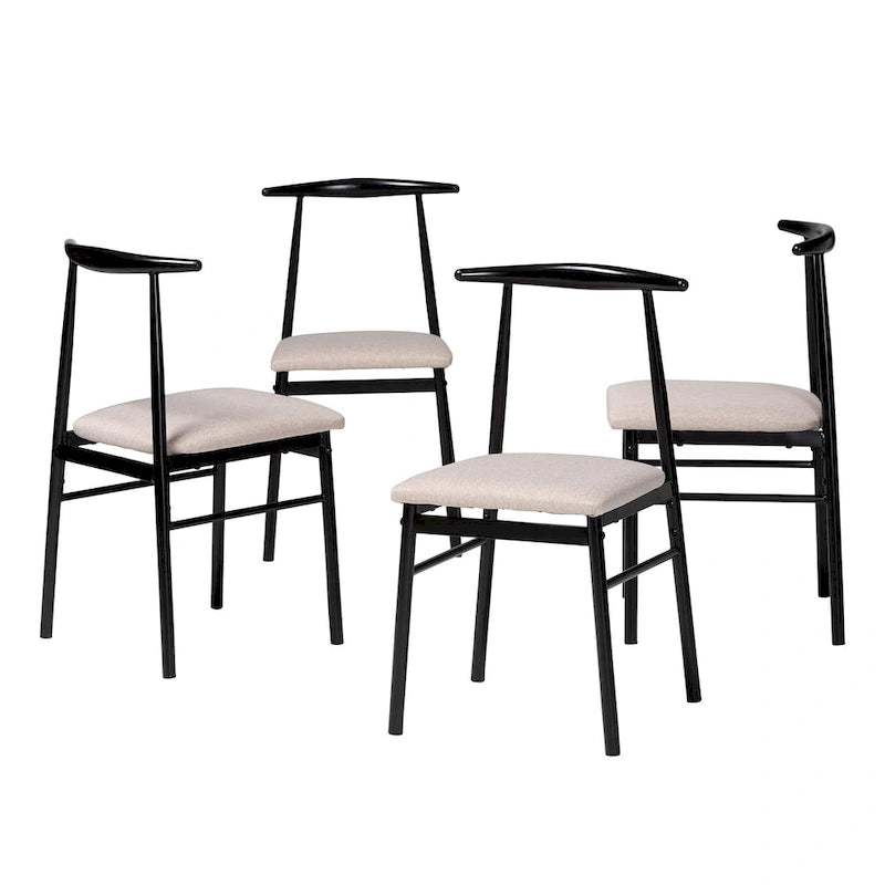 Chaise de salle à manger Arnold moderne en tissu et métal
