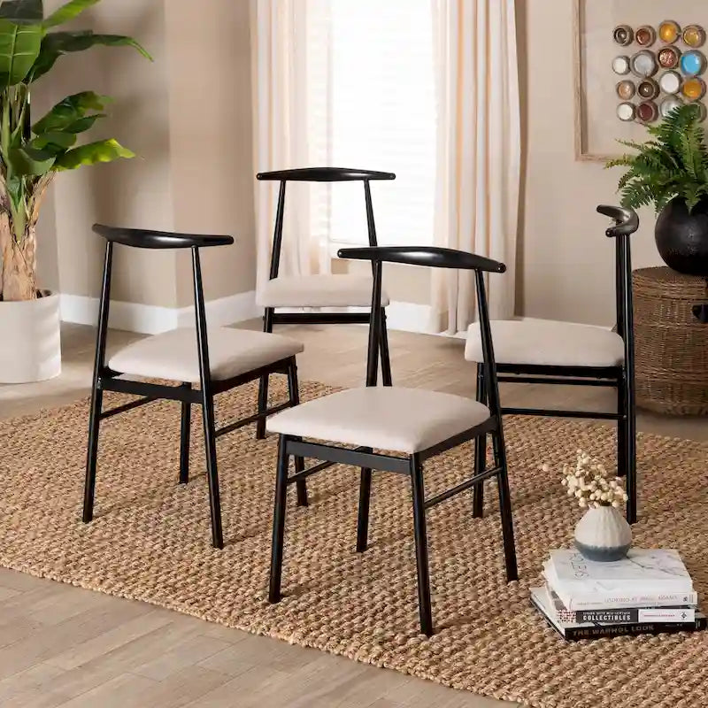 Chaise de salle à manger Arnold moderne en tissu et métal