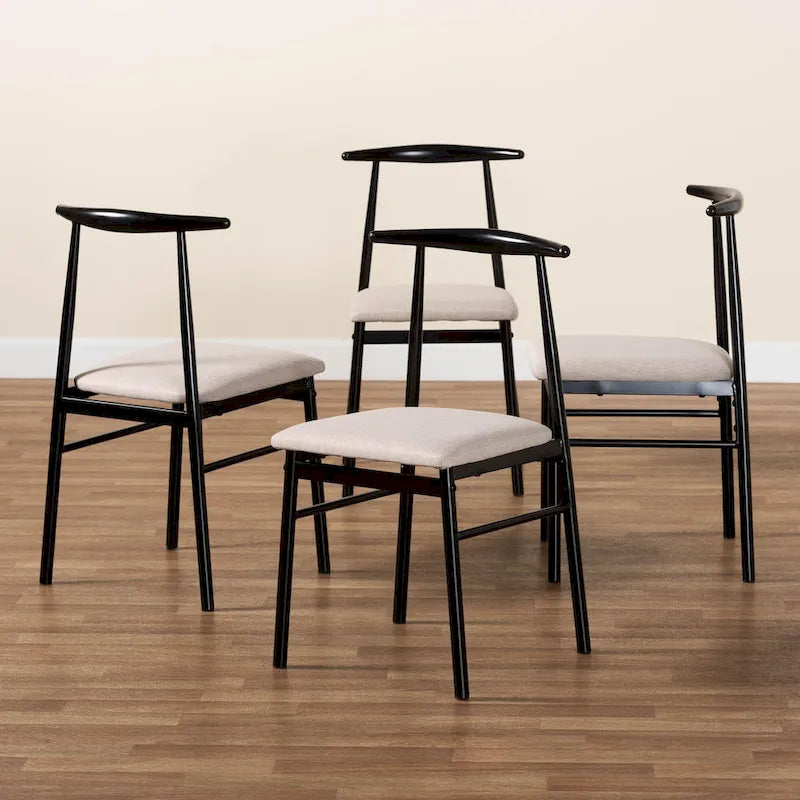 Chaise de salle à manger Arnold moderne en tissu et métal