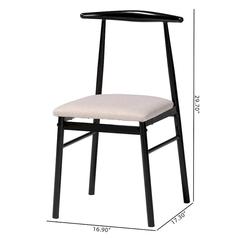 Chaise de salle à manger Arnold moderne en tissu et métal
