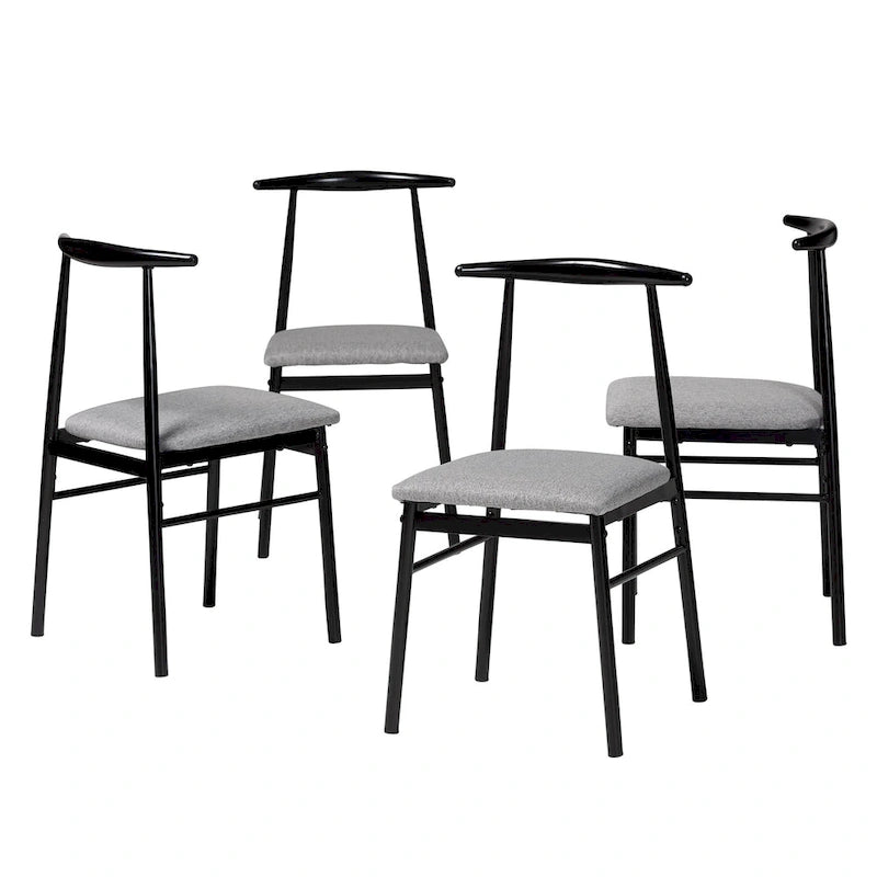 Chaise de salle à manger Arnold moderne en tissu et métal
