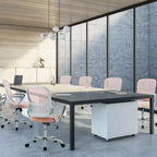 Chaise de bureau et de jeu ergonomique JIONJOY Modern avec support lombaire en maille et accoudoirs non réglables