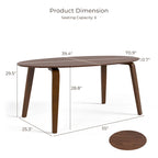 Beau I Table à manger ovale en noyer du milieu du siècle