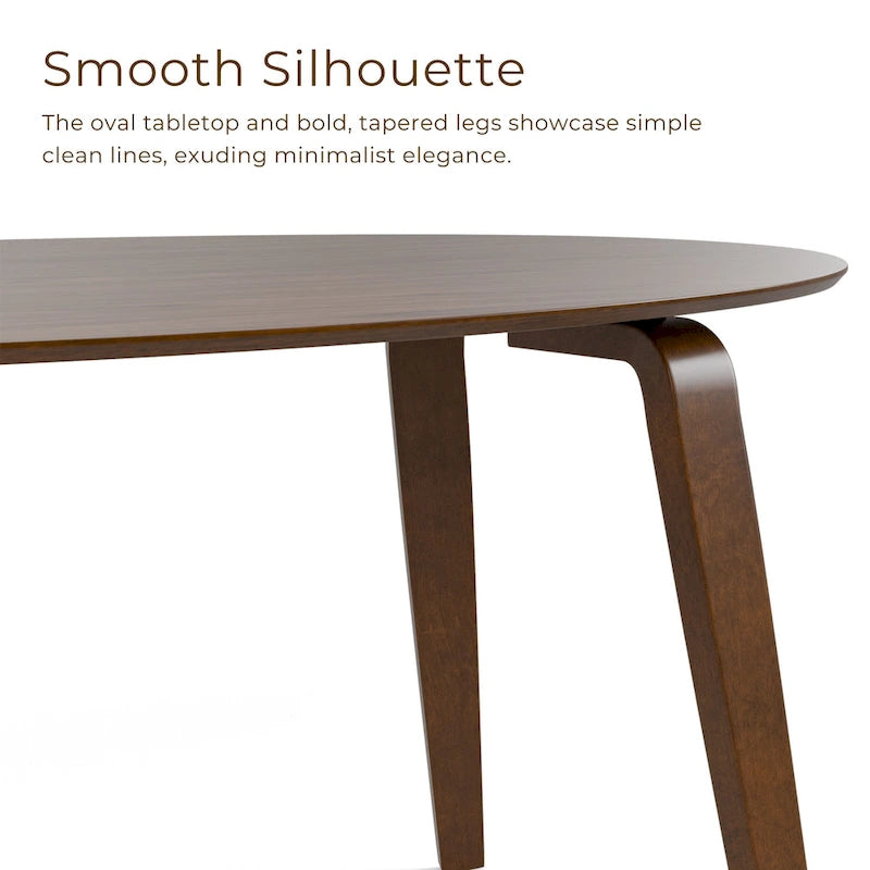 Beau I Table à manger ovale en noyer du milieu du siècle