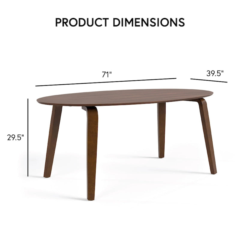 Beau I Table à manger ovale en noyer du milieu du siècle