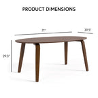 Beau I Table à manger ovale en noyer du milieu du siècle