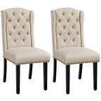 Chaise de salle à manger capitonnée avec garniture cloutée