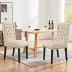 Chaise de salle à manger capitonnée avec garniture cloutée