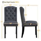 Chaise de salle à manger capitonnée avec garniture cloutée