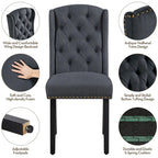 Chaise de salle à manger capitonnée avec garniture cloutée