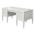 Bureau contemporain à semi-piédestal blanc