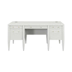 Bureau contemporain à semi-piédestal blanc