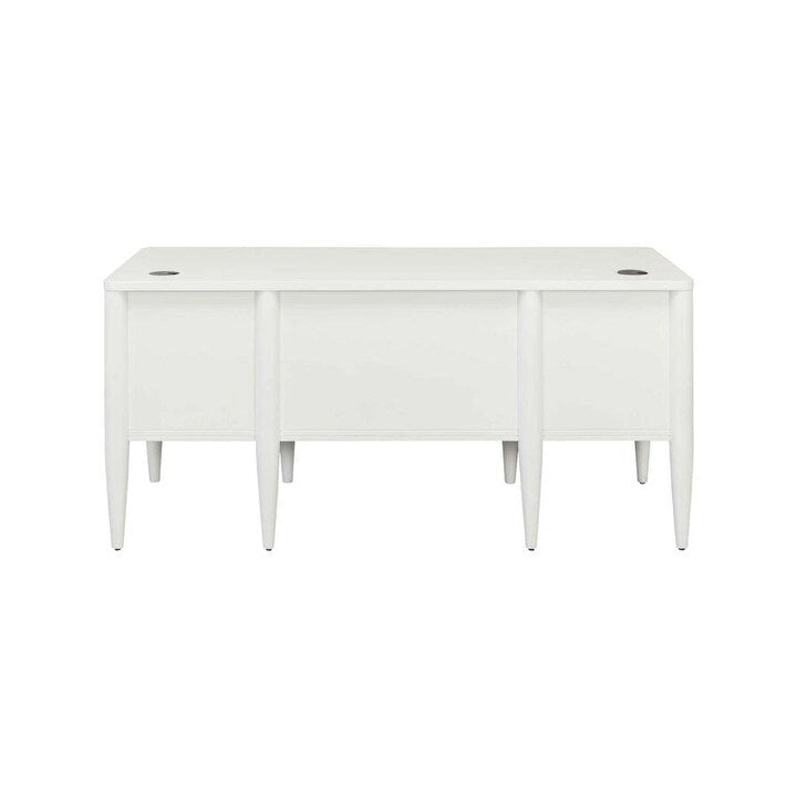 Bureau contemporain à semi-piédestal blanc