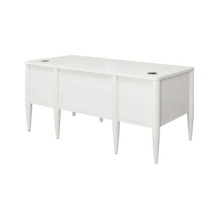 Bureau contemporain à semi-piédestal blanc