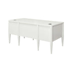 Bureau contemporain à semi-piédestal blanc