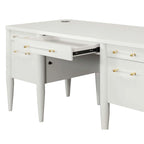 Bureau contemporain à semi-piédestal blanc