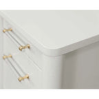 Bureau contemporain à semi-piédestal blanc