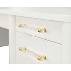 Bureau contemporain à semi-piédestal blanc